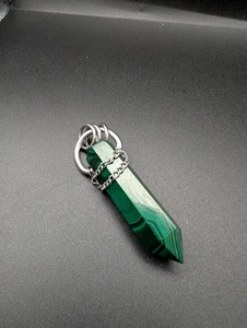 Colgante de cristal de malaquita toro de bronce para collares intercambiables - Imagen 1 de 2