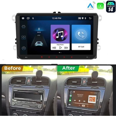 Für  VW Golf 5 6 Polo Tiguan Touran Skoda Android 14 Carplay FM GPS Kam  - Bild 1 von 4