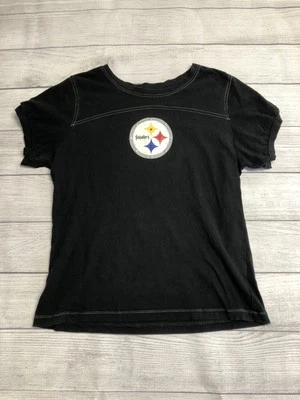 Camiseta Pittsburgh Steelers para mujer XL negra NFL fútbol estrás camiseta algodón Foto 1 de 4