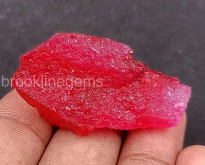 68.35 CT Dyed Natural Red Ruby Rough | Uncut Loose Gemstone | EGL Certified 5ART - Image 1 of 4