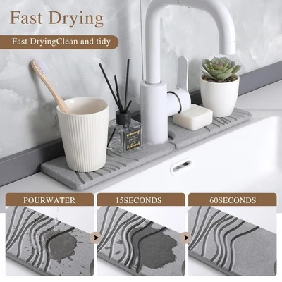 Diatom Mud Absorbent Pad For Faucet Splash Protection Kitchen Bathroom - Image 1 of 4