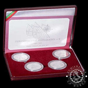 1994 - Estuche 4 X 200 ESCUDOS Plata PROOF - A Partilha do Mundo - PORTUGAL - Picture 1 of 10