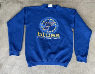 Sudadera Suéter Grande Juvenil XL Cuello Redondo Atlética Logo Azul St. Louis De Colección Foto 1 de 4