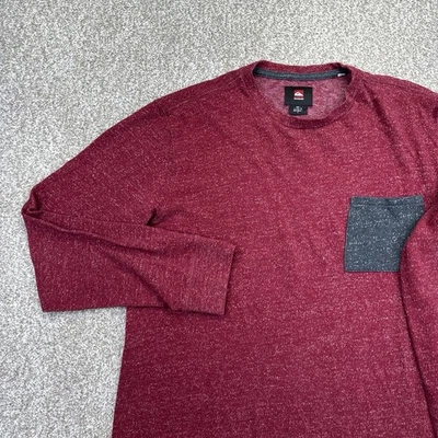 Sudadera Tejida Pullover Quiksilver Para Hombre Talla Grande Rojo Bolsillo Manga Larga Foto 1 de 4