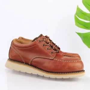 Carhartt CMO3270 Work Boot Mens Size 12 Steel Toe Waterproof Moc Toe Tan Leather - Picture 1 of 17