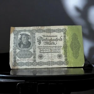 1922 Rare Ancient Germany 50000 Mark Bank Note B05915802 Antique World Paper - Picture 1 of 2