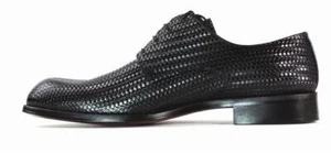 Zana Black Italian Lace Up Closure Leather Blucher Men's Formal Shoes - Picture 1 of 25