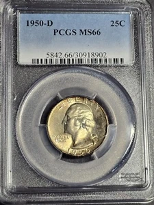 1950 D PCGS MS64 Washington 90% Silver Quarter -- PLEASE READ DESCRIPTION! - Picture 1 of 2