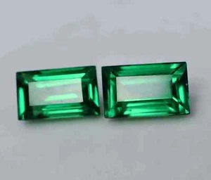 Par Esmeralda Colombiana Natural 19.65 Ct Piedras Preciosas Sueltas CERTIFICADAS Forma Baguette - Imagen 1 de 5