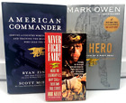 Navy Seal 3 Book Lot, PB, HC, No Hero, Never Fight Fair, American Commander, VG