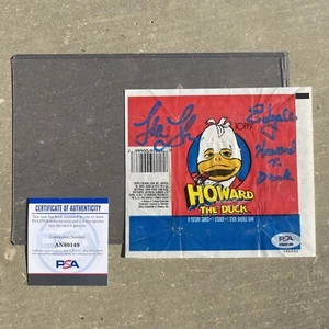 SIGNED Lea Thompson Ed Gale HOWARD THE DUCK Wax Pack Wrapper W/Insc PSA/DNA COA - Picture 1 of 5