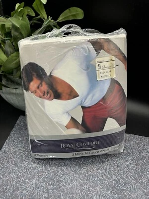 Pack de 3 camisetas vintage JCPenny Royal Comfort cuello en V talla 44 nuevas leer Foto 1 de 4
