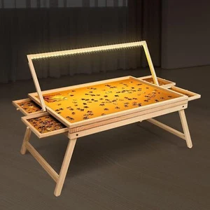 Tavola Puzzle 1000 Pezzi con Estratti con 45 LED Puzzle Tavolo con Cassetti - Foto 1 di 5
