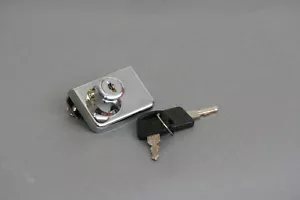 Chrome Keyed same ClampOn Lock for 1/4" Double Glass Door,no drilling C417-5-110 - Picture 1 of 4