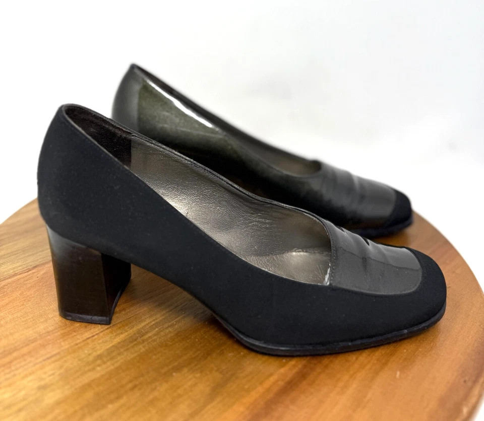 Zapatos de salón Peter Kaiser para mujer color block negro charol bloque tacón talla 5,5 3 Foto 1 de 4