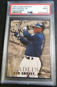 #11 1995 KEN GRIFFEY JR FLEER UPDATE HEADLINERS #11 PSA 9 MARINERS HOF - Imagen 1 de 2
