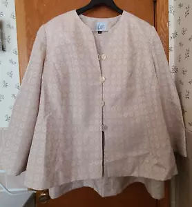 Cream Le Suit 2-Piece Skirt Suit - Jacket/Skirt tone-on-tone graphic print 20W - Picture 1 of 8