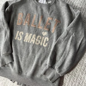 Zara Kids Sweatshirt 13/14 Gray w/Crystals BALLET IS MAGIC Graphic - Picture 1 of 11