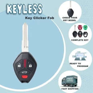 Keyless Remote Key Fob for Mitsubishi Lancer 2008 09 10-2014 6370A477 4 Buttons - Picture 1 of 5