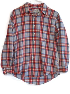 Royal Knight Vintage Herren L rot kariert Knopfleiste Langarm Freizeithemd - Bild 1 von 7
