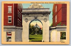 Postcard Rhode Island Providence Brown University Soldiers Memorial Gate 7C - Picture 1 of 2