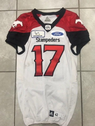 Calgary Stampeders CFL Game Worn/Used Football Jersey Cover