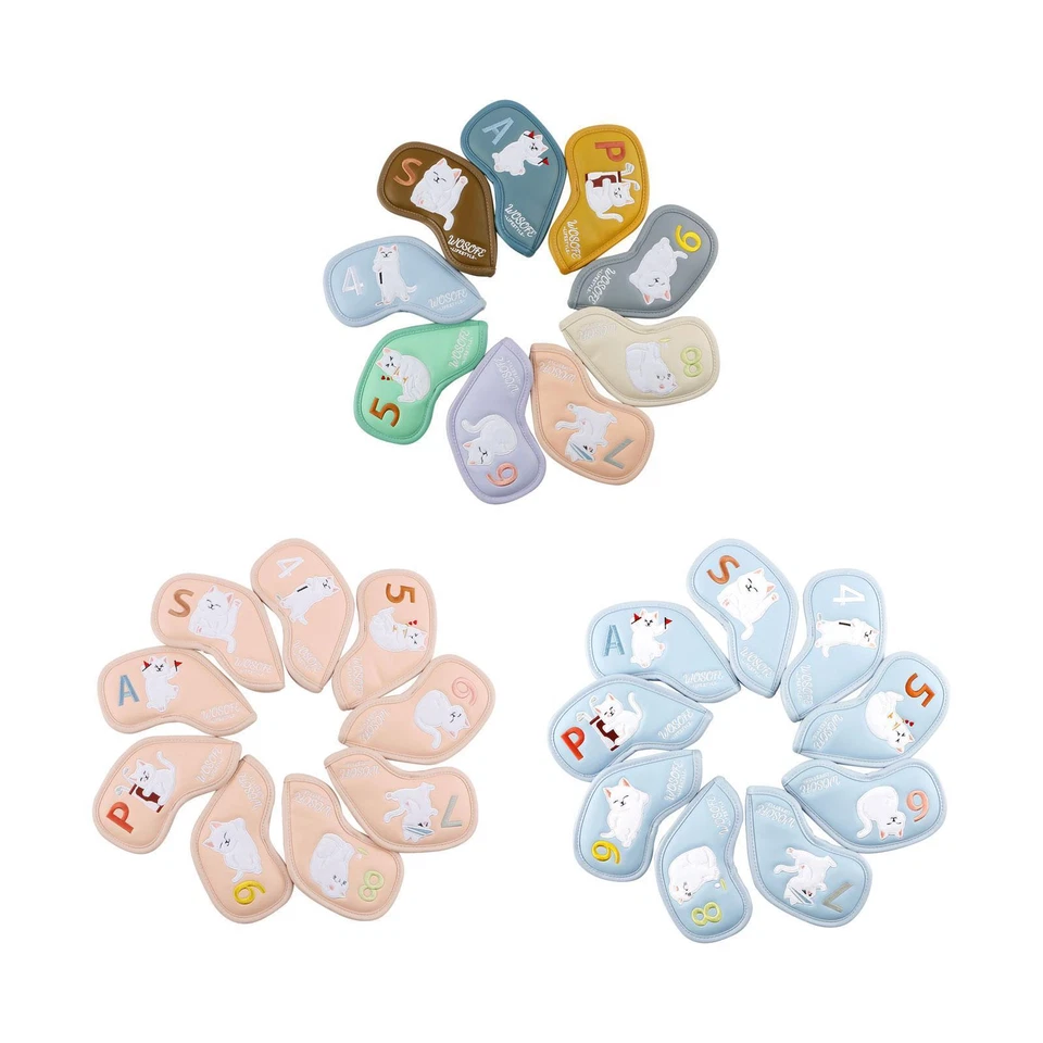 9x Golf Iron Covers Set Waterproof Training Equipment Golf Club Head Covers - Image 1 of 1