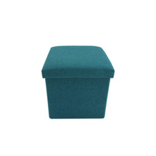 Pouf Contenitore Puff Cubo Pouf Dado Cotone Azzurro Richiudibile 30x30x30