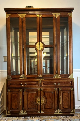 BERNHARDT FURNITURE Asian Chinoiserie China Cabinet Cover