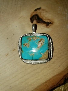 Colgante turquesa firmado artesanalmente de plata de ley 925 - Imagen 1 de 2