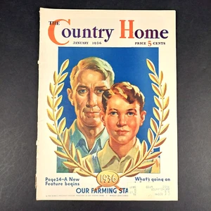 Vintage 1936 January The Country Home Magazine Father and Son Future Farmer - Foto 1 di 9