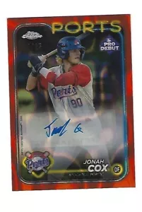 Jonah Cox 2024 Topps Chrome Pro Debut Auto Orange Lava Karte # PDC-61, # 17 von 25 - Bild 1 von 2