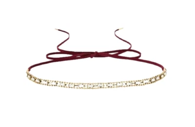Jen Atkin x Chloe + Isabel Women's Jewel Suede Headwrap Choker Necklace Burgandy - Image 1 of 4