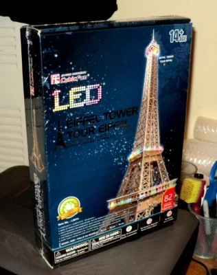 EIFFEL TOWER  LED 3D Puzzle (2000s, Kit) BRAND NEW: 15.4" X 14.2" X 30.7": 14+ - Image 1 of 4
