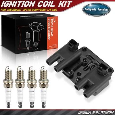 1x Bobina de encendido y 4x Kit de bujías de iridio doble para Chevy Optra 04-07 2,0 L Foto 1 de 4