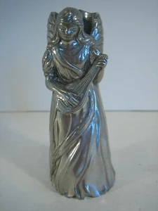 1988 Seagull Pewter Canada Candle Holder Angel Playing Mandolin - Bild 1 von 8