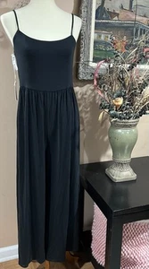 Wilfred Market Black Wide Leg Spaghetti Straps Jumpsuit Size L - Picture 1 of 14