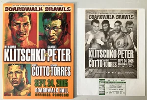 2005 Klitschko  vs Peters Boxing Fight Program  w/ticket stub and paper clipping - Picture 1 of 7