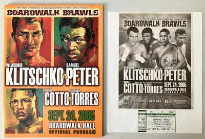 2005 Klitschko  vs Peters Boxing Fight Program  w/ticket stub and paper clipping - Image 1 of 4