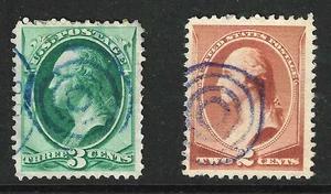 Purple & Blue Target Cancel Washington 2-3 Cent Banknote 1871-1883 US 76B61 - Picture 1 of 3