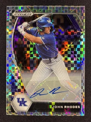 2021 Prizm Draft Picks #PDP76 John Rhodes Autograph Power Plaid Prizm /17 - Image 1 of 2