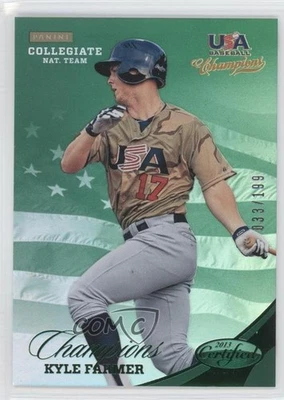 2013 USA Baseball Champions Certified National Team Mirror Green Kyle Farmer - Image 1 of 2