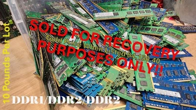 10 lbs Pounds Scrap Gold Finger Computer DDR Mix Memory RAM For Metals Recovery - Image 1 of 4