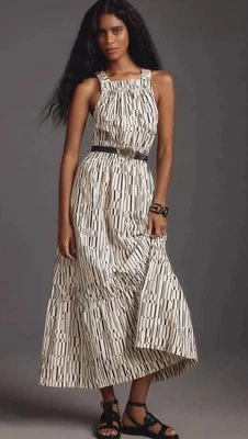 Maxi Vestido Anthropologie Somerset Popelina Edición Halter Talla Pequeña Crema Nuevo con Etiquetas  Foto 1 de 4