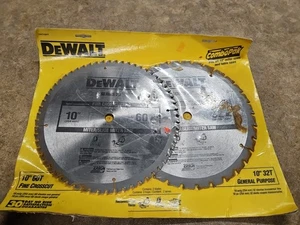  DEWALT DW3106PP 10" Miter Table Saw Blades 2 Per Package 10" 60T 32T  Carbide  - Picture 1 of 6