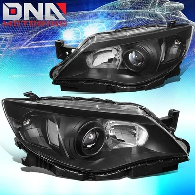 For 2008-2011 Subaru Impreza Black Housing Clear Side Projector Headlight Lamps - Image 1 of 4
