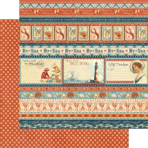 ~RETIRADO~ Graphic45 SPLASH (1 PIEZA) 12x12 CARTULINA IMPRESA JUNTO AL MAR COLECCIÓN - Imagen 1 de 1