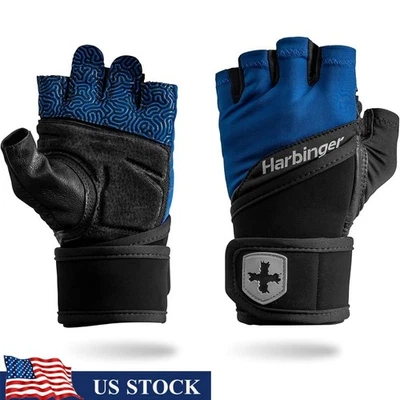 Поддерживающие запястье перчатки для тяжелой атлетики неопреновые с подкладкой сцепление прочное тренировочное снаряжение сделано в США - Изображение 1 из 4