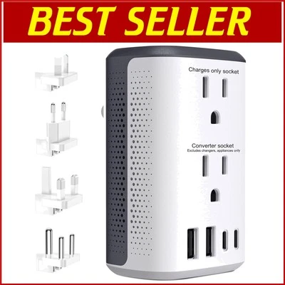 Universal Voltage Converter with Overload Protection - Ideal for European Travel - Image 1 of 4