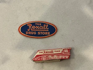 Vtg Rexall Tin Metal Train Board Game Piece Drug Store Advertising Premium - Picture 1 of 2